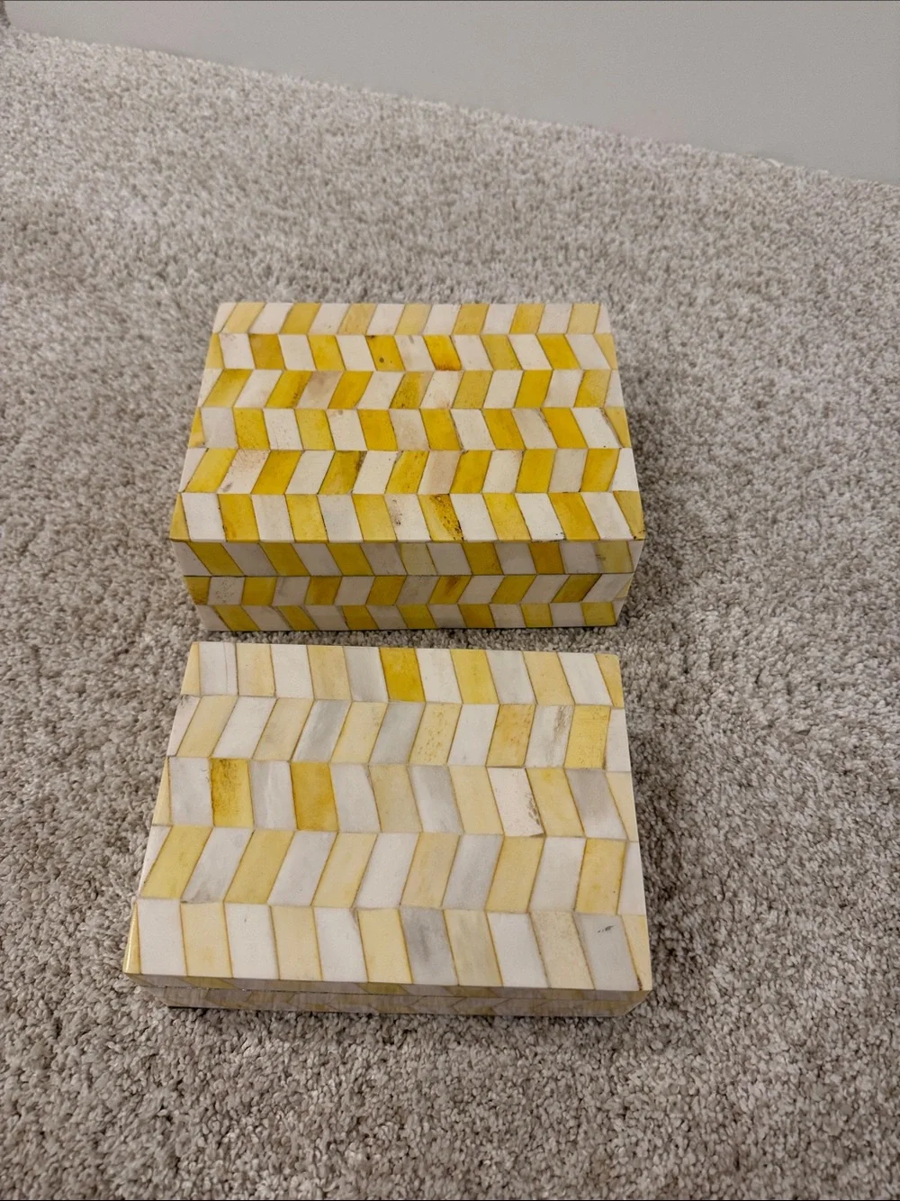 Decorative yellow boxes - set of 2